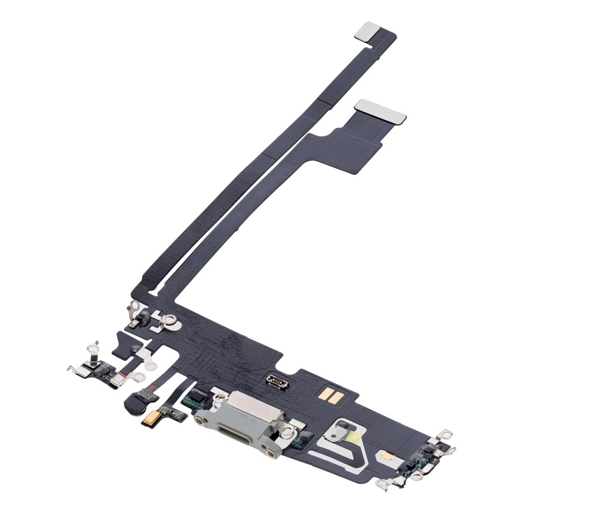 Iphone 12 Pro Max ile Uyumlu Şarj Portu Esnek Kablosu Plus Gümüş ile Uyumlu - Görsel 4