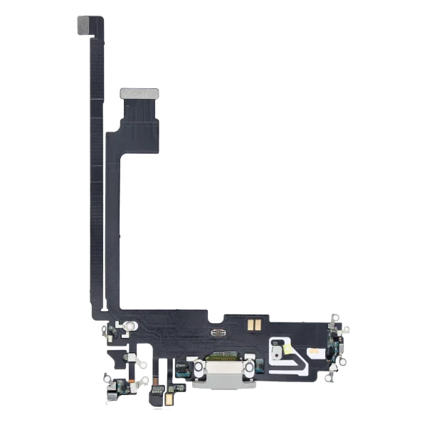 Iphone 12 Pro Max ile Uyumlu Şarj Portu Esnek Kablosu Plus Gümüş ile Uyumlu