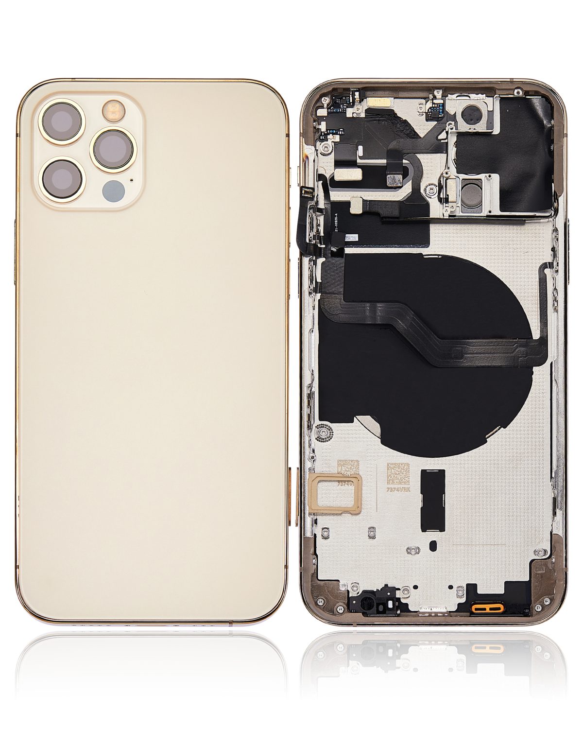 Iphone 12 Pro ile Uyumlu Kasa Bileşenler Önceden Takılmış Uluslararası Sürüm Gold ile Uyumlu Kasa - Görsel 1