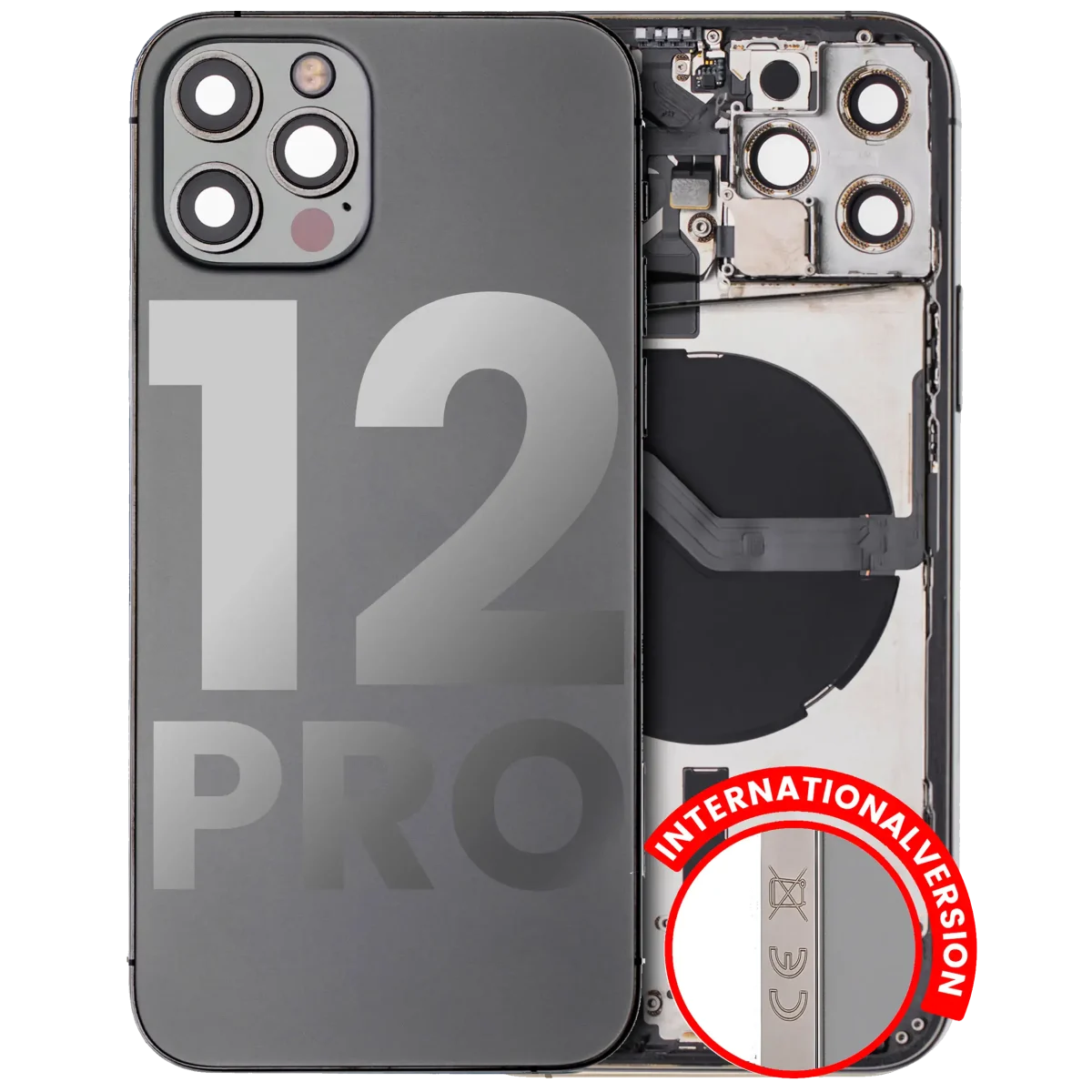 Iphone 12 Pro ile Uyumlu Kasa Bileşenler Önceden Takılmış Uluslararası Sürüm ile Uyumlu Kasa  Grafit