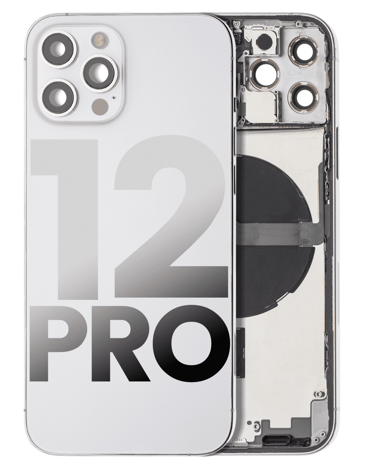 Iphone 12 Pro ile Uyumlu Kasa Bileşenler Önceden Takılmış Uluslararası Sürüm ile Uyumlu Kasa  Gümüş - Görsel 2