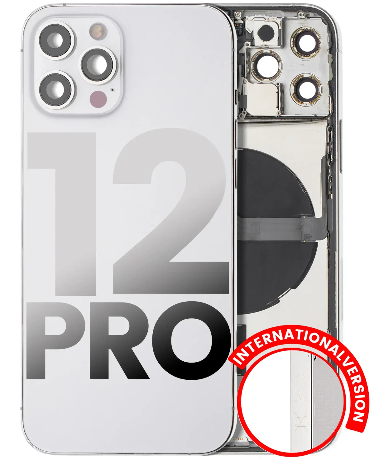 Iphone 12 Pro ile Uyumlu Kasa Bileşenler Önceden Takılmış Uluslararası Sürüm ile Uyumlu Kasa  Gümüş
