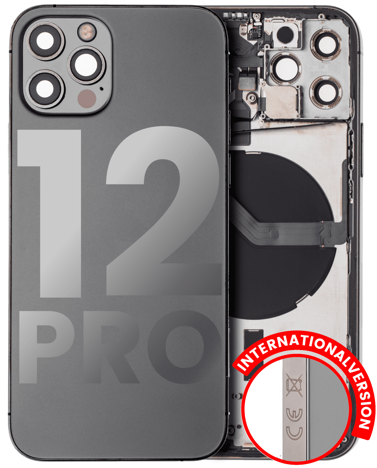 Iphone 12 Pro ile Uyumlu Kasa Bileşenler Önceden Takılmış Uluslararası Sürüm ile Uyumlu Kasa Kasa Grafit