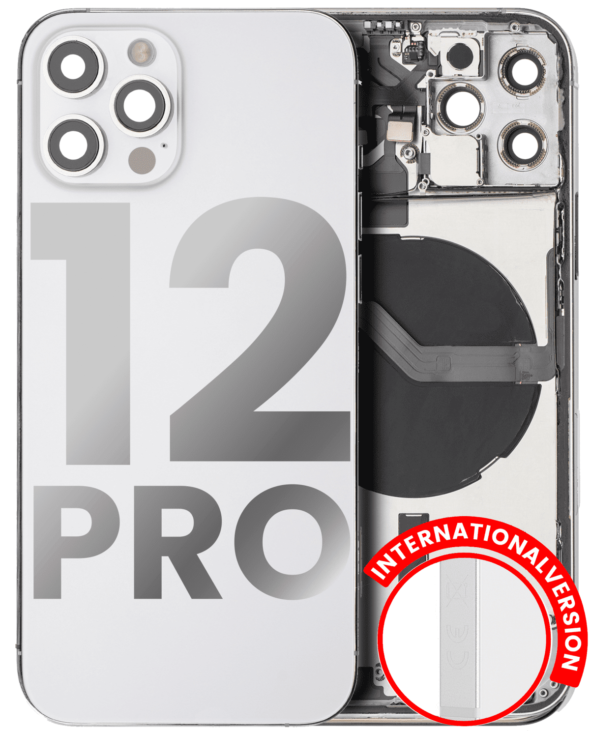 Iphone 12 Pro ile Uyumlu Kasa Bileşenler Önceden Takılmış Uluslararası Sürüm ile Uyumlu Kasa Kasa Gümüş
