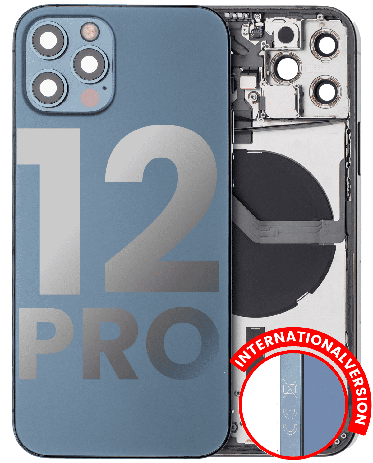 Iphone 12 Pro ile Uyumlu Kasa Bileşenler Önceden Takılmış Uluslararası Sürüm ile Uyumlu Kasa Kasa Pasifik Mavisi