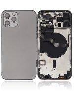Iphone 12 Pro ile Uyumlu Küçük Bileşenler Önceden Takılmış Arka Muhafaza Logo Yok Plus Uluslararası Sürüm Grafit ile Uyumlu - Görsel 2