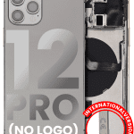 Iphone 12 Pro ile Uyumlu Küçük Bileşenler Önceden Takılmış Arka Muhafaza Logo Yok Plus Uluslararası Sürüm Grafit ile Uyumlu
