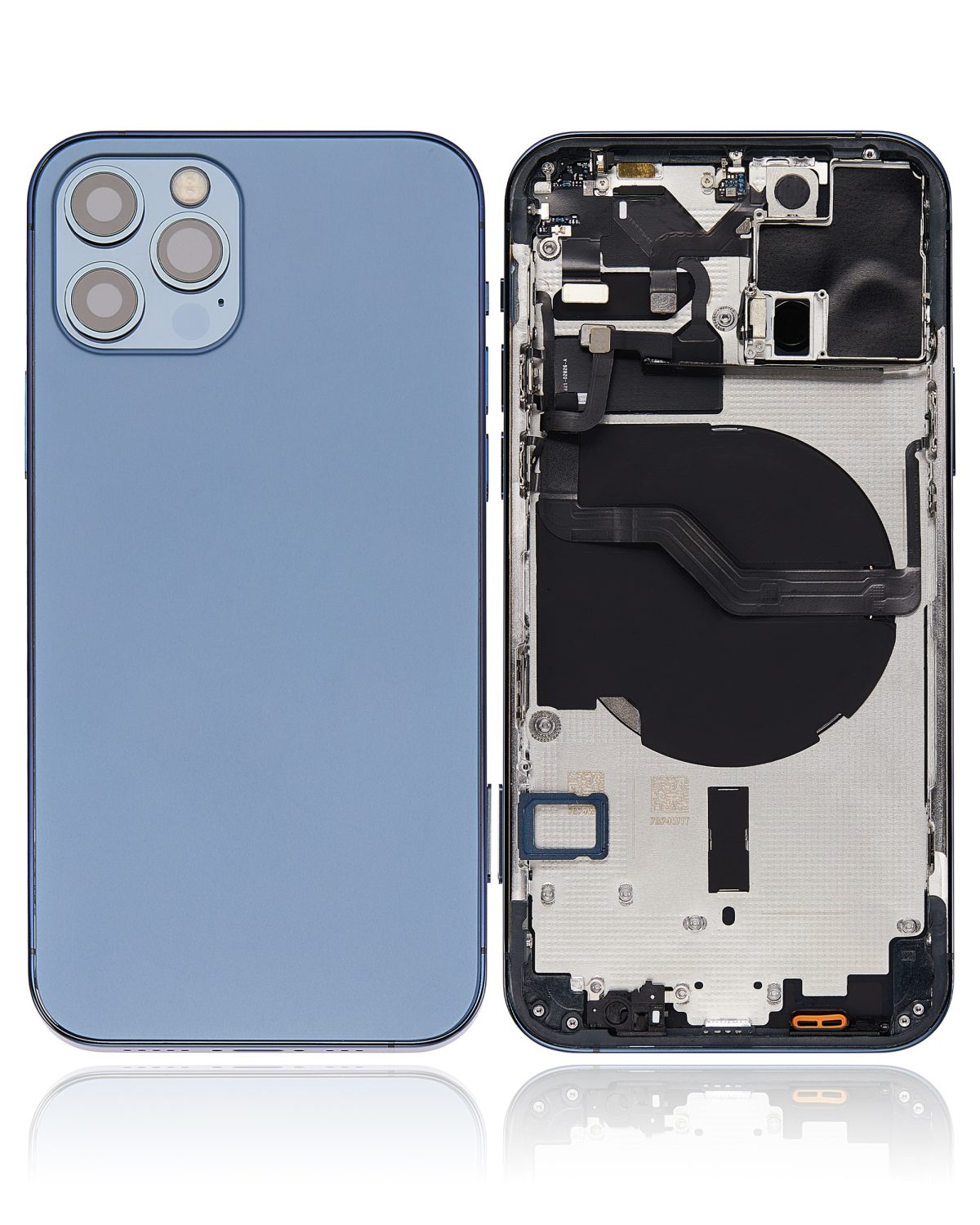 Iphone 12 Pro ile Uyumlu Küçük Bileşenler Önceden Takılmış Arka Muhafaza Logo Yok Plus Uluslararası Sürüm Pasifik Mavisi ile Uyumlu - Görsel 2