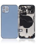 Iphone 12 Pro ile Uyumlu Küçük Bileşenler Önceden Takılmış Arka Muhafaza Logo Yok Plus Uluslararası Sürüm Pasifik Mavisi ile Uyumlu - Görsel 2