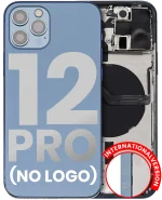 Iphone 12 Pro ile Uyumlu Küçük Bileşenler Önceden Takılmış Arka Muhafaza Logo Yok Plus Uluslararası Sürüm Pasifik Mavisi ile Uyumlu