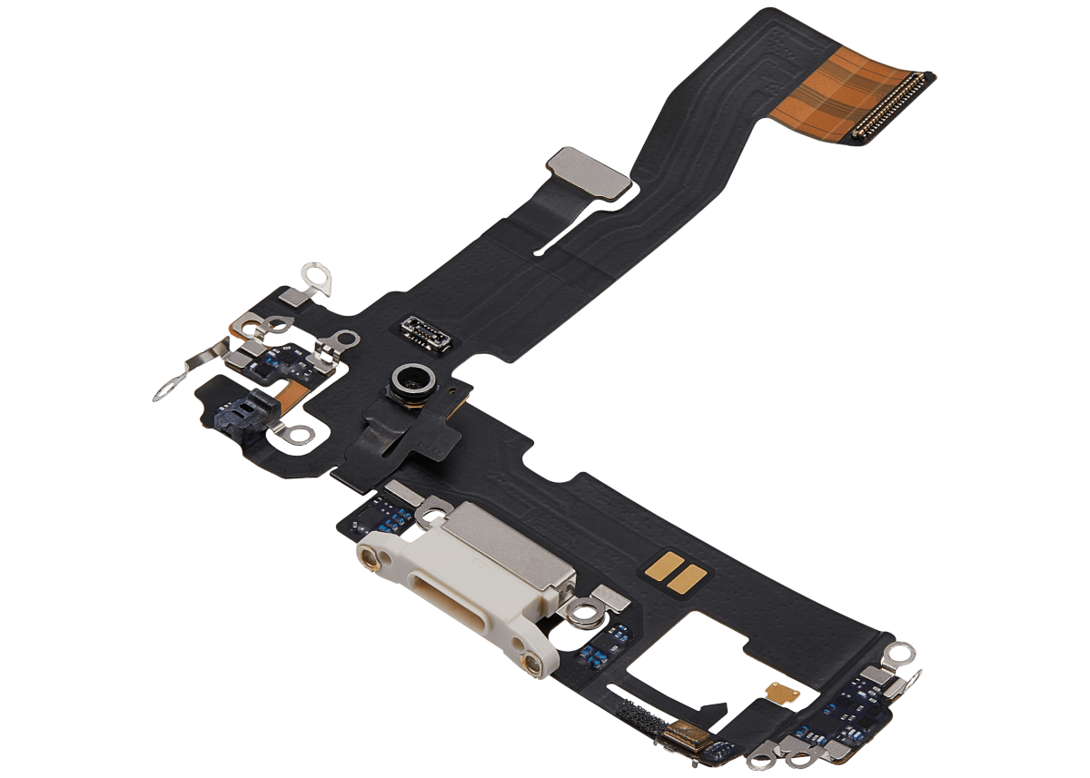 Iphone 12 Pro ile Uyumlu Şarj Portu Esnek Kablosu / 12 Pro ile Uyumlu Kullanılmış  Çekme Beyaz - Görsel 3