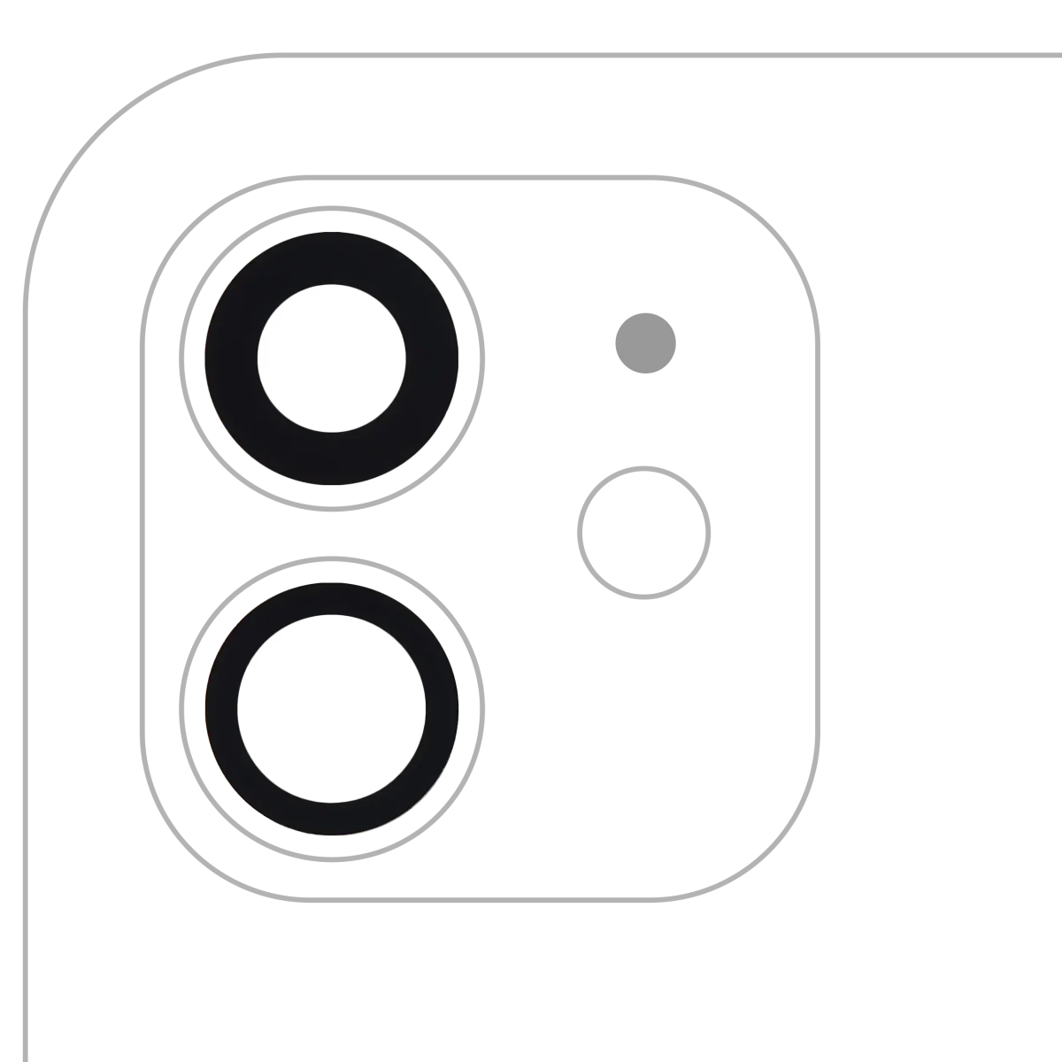 Iphone 12 ile Uyumlu Arka Kamera Servis Paket Orjinal Ürün Lensi Sadece Cam Yapışkanlı / 12 Mini 2 Parça Set Gerçek Safir / Premium