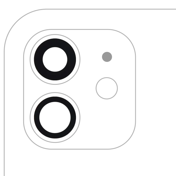 Iphone 12 ile Uyumlu Arka Kamera Servis Paket Orjinal Ürün Lensi Sadece Cam Yapışkanlı / 12 Mini 2 Parça Set Gerçek Safir / Premium