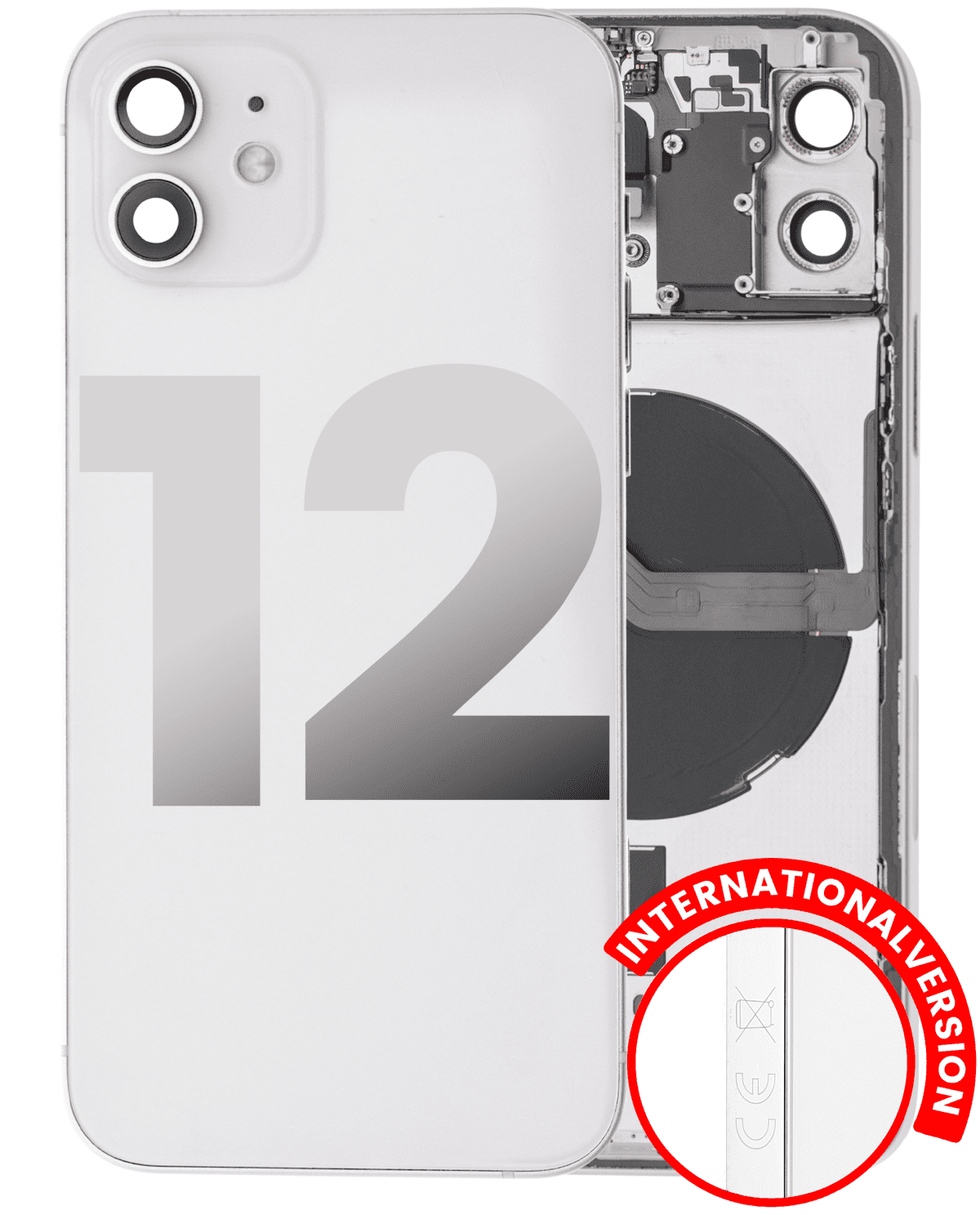 Iphone 12 ile Uyumlu Kasa Bileşenler Önceden Takılmış ile Uyumlu Kasa Uluslararası Sürüm  Beyaz