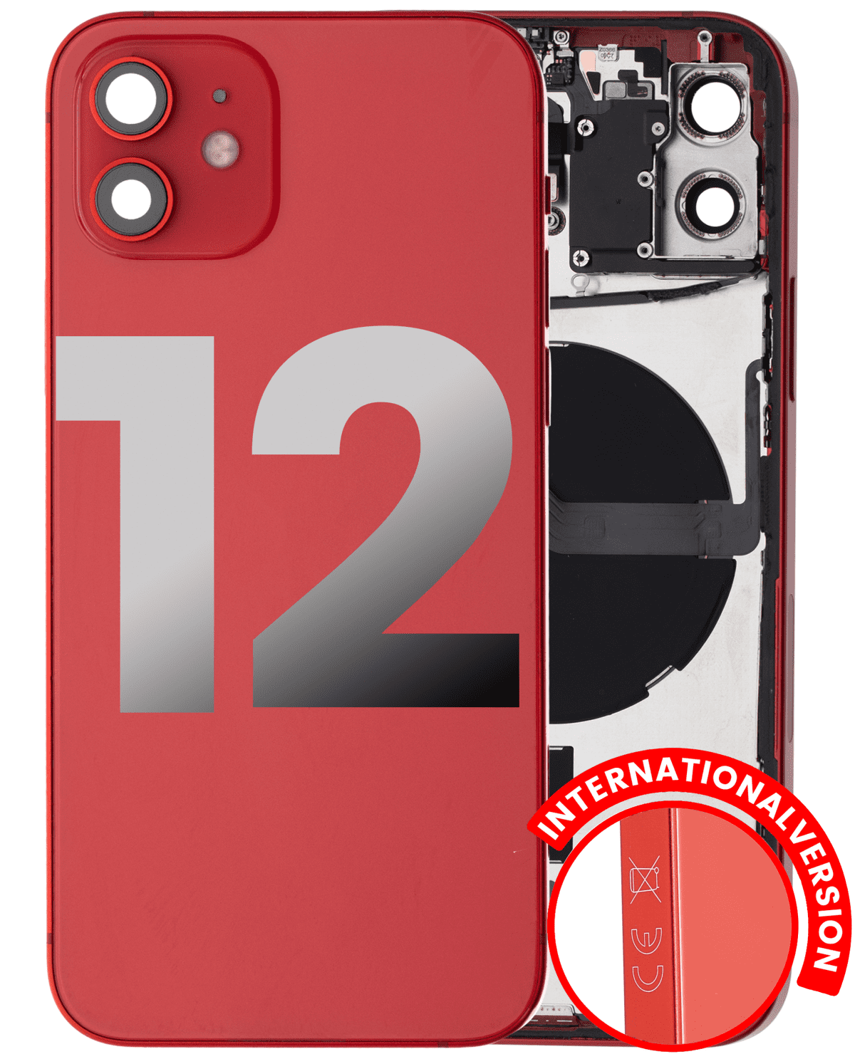 Iphone 12 ile Uyumlu Kasa Bileşenler Önceden Takılmış ile Uyumlu Kasa Uluslararası Sürüm Kasa Kırmızı