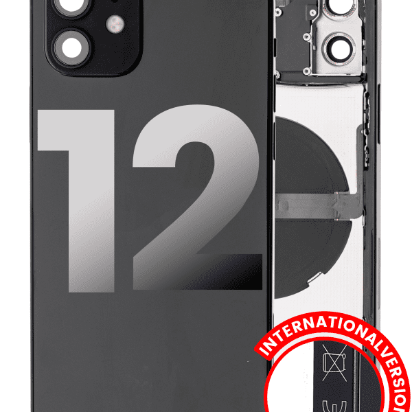 Iphone 12 ile Uyumlu Kasa Bileşenler Önceden Takılmış ile Uyumlu Kasa Uluslararası Sürüm  Siyah