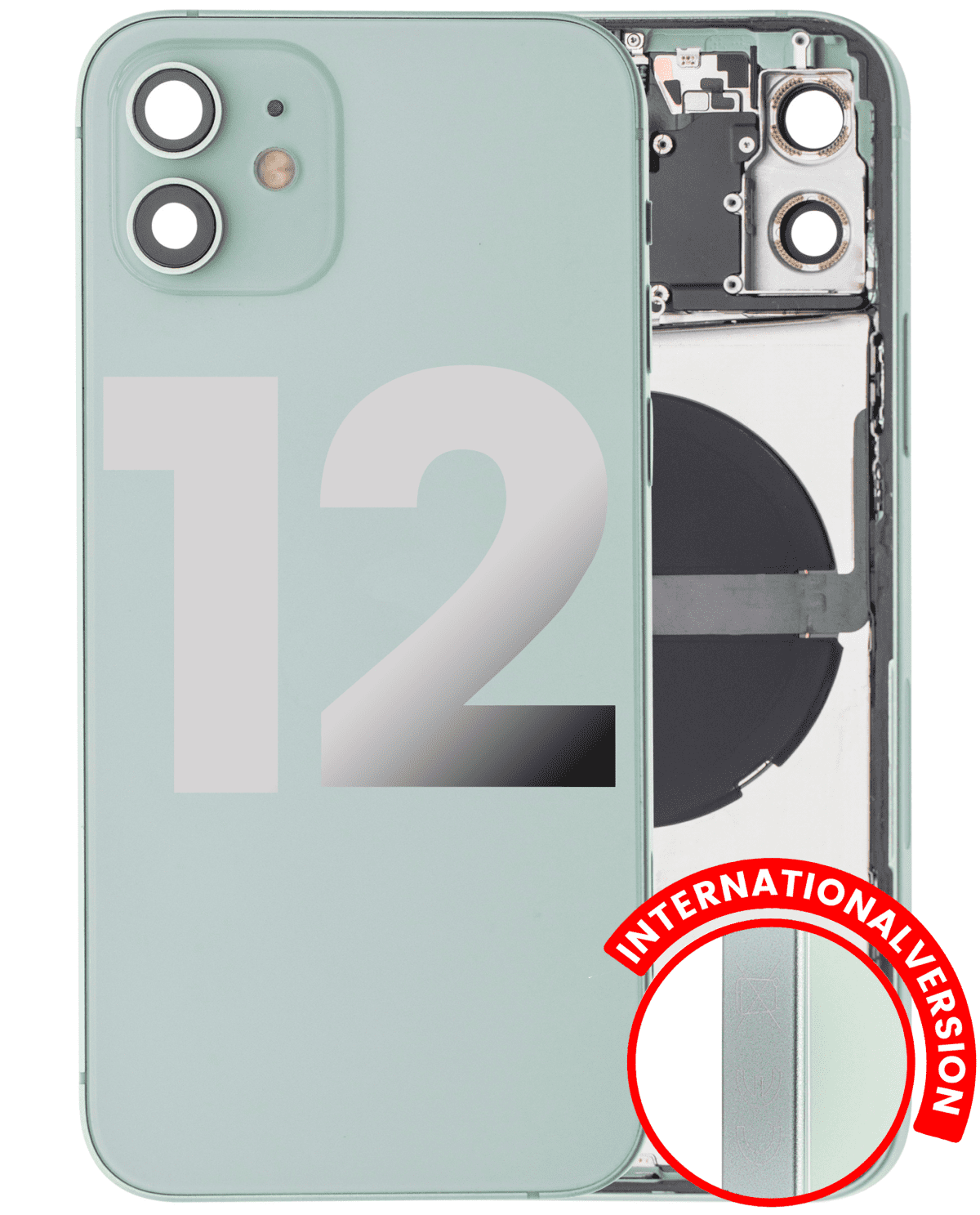 Iphone 12 ile Uyumlu Kasa Bileşenler Önceden Takılmış ile Uyumlu Kasa Uluslararası Sürüm  Yeşil