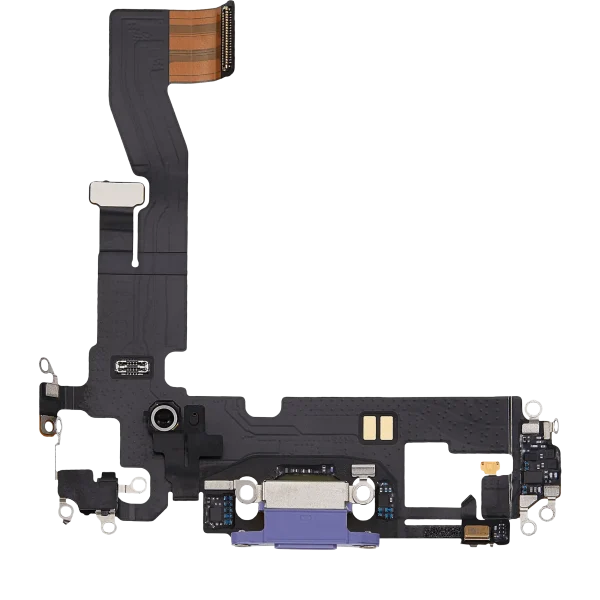 Iphone 12 ile Uyumlu Şarj Portu Esnek Kablosu / 12 Pro ile Uyumlu Kullanılmış  Çekme Mor