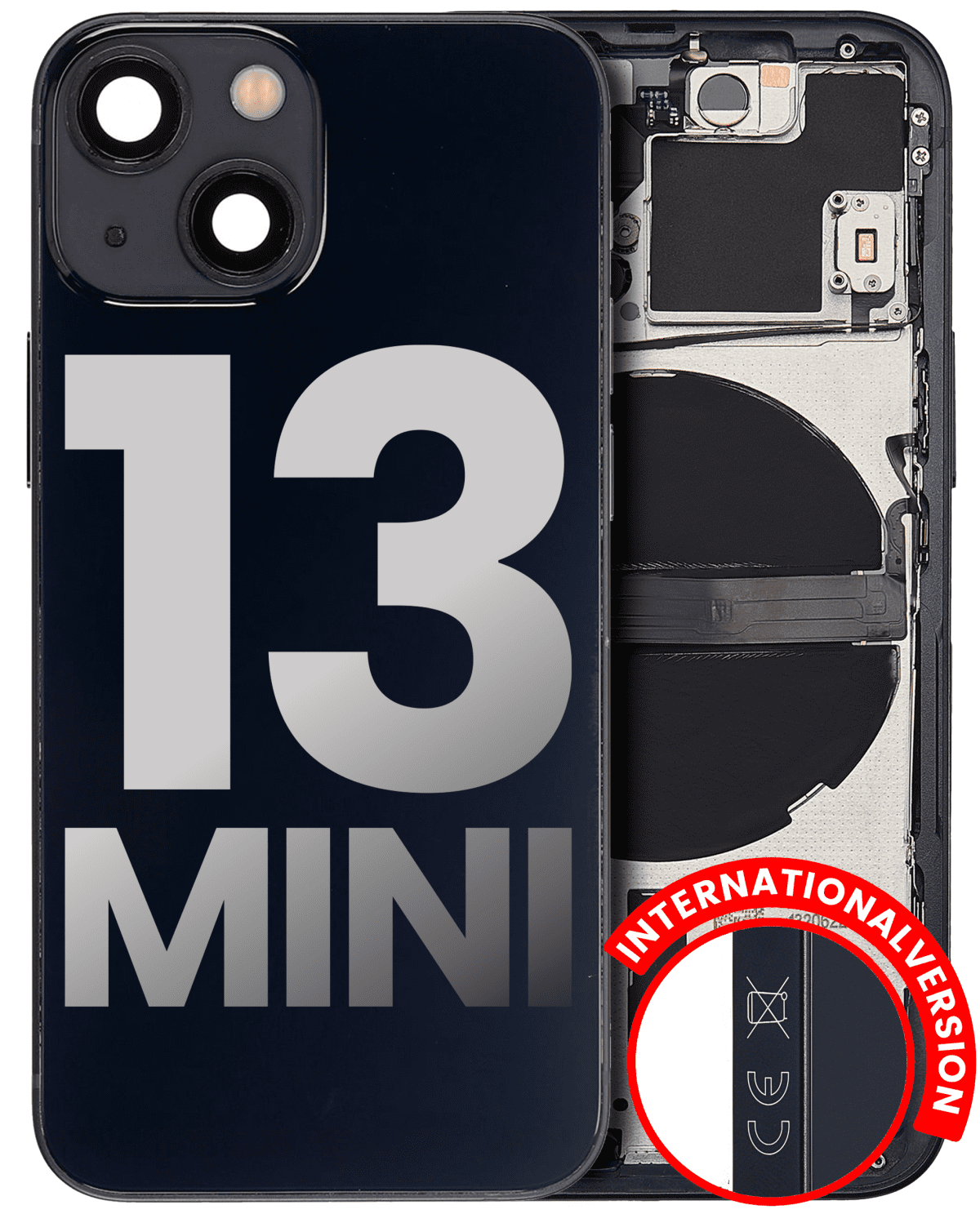 Iphone 13 Mini ile Uyumlu Kasa Bileşenler Önceden Takılmış Mini Uluslararası Sürüm ile Uyumlu Kasa  Gece ​​Yarısı