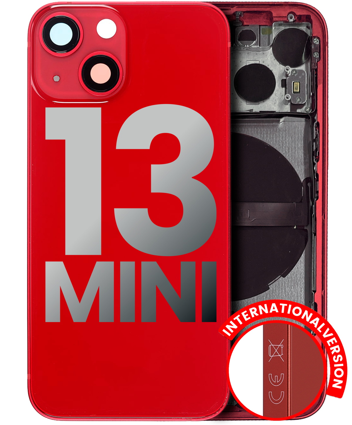 Iphone 13 Mini ile Uyumlu Kasa Bileşenler Önceden Takılmış Mini Uluslararası Sürüm ile Uyumlu Kasa Kasa Kırmızı - Görsel 5