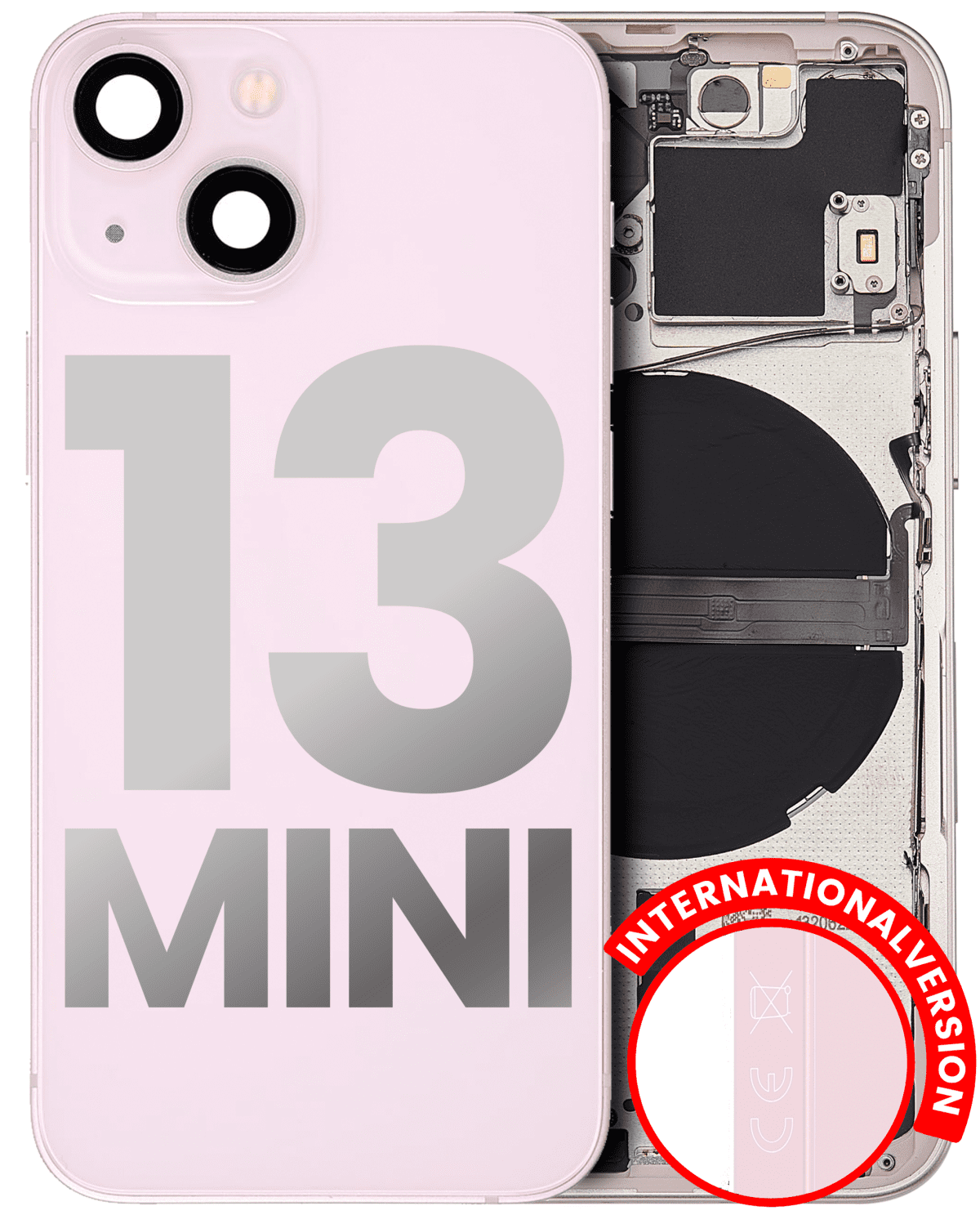 Iphone 13 Mini ile Uyumlu Kasa Bileşenler Önceden Takılmış Mini Uluslararası Sürüm ile Uyumlu Kasa  Rose