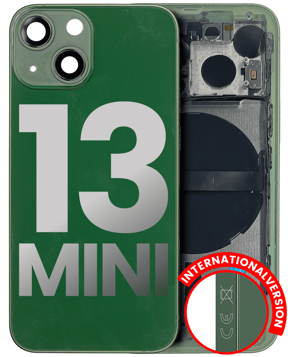 Iphone 13 Mini ile Uyumlu Kasa Bileşenler Önceden Takılmış Mini Uluslararası Sürüm ile Uyumlu Kasa  Yeşil