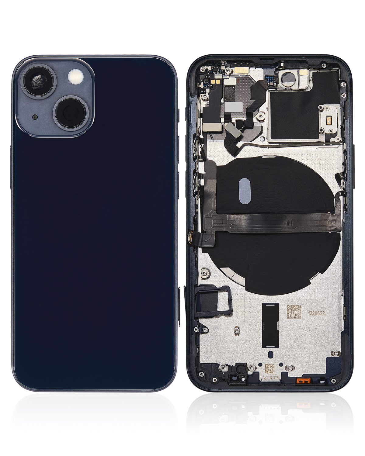 Iphone 13 Mini ile Uyumlu Küçük Bileşenler Önceden Takılmış Arka Muhafaza Mini Logo Yok Plus Uluslararası Sürüm Gece ​​Yarısı ile Uyumlu - Görsel 2