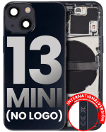 Iphone 13 Mini ile Uyumlu Küçük Bileşenler Önceden Takılmış Arka Muhafaza Mini Logo Yok Plus Uluslararası Sürüm Gece ​​Yarısı ile Uyumlu