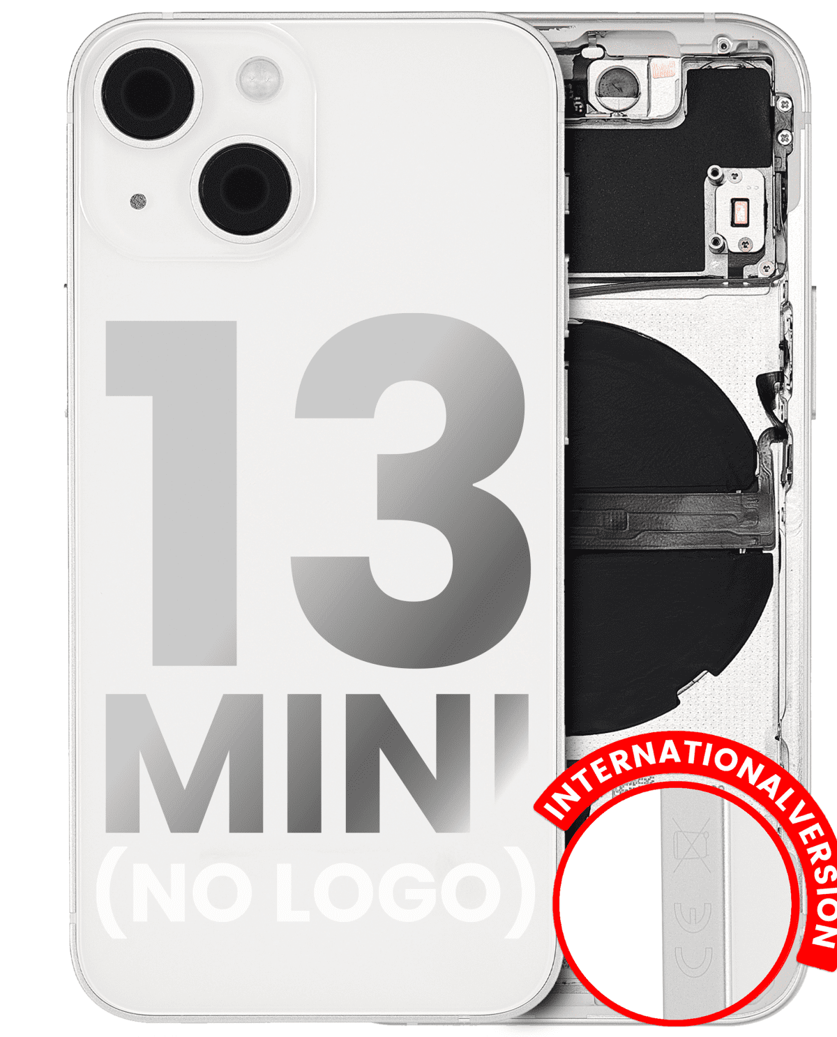 Iphone 13 Mini ile Uyumlu Küçük Bileşenler Önceden Takılmış Arka Muhafaza Mini Logo Yok Plus Uluslararası Sürüm Starlight ile Uyumlu
