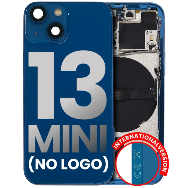 Iphone 13 Mini ile Uyumlu Küçük Bileşenler Önceden Takılmış Arka Muhafaza Mini Uluslararası Sürüm Logo Yok Plus Mavi ile Uyumlu