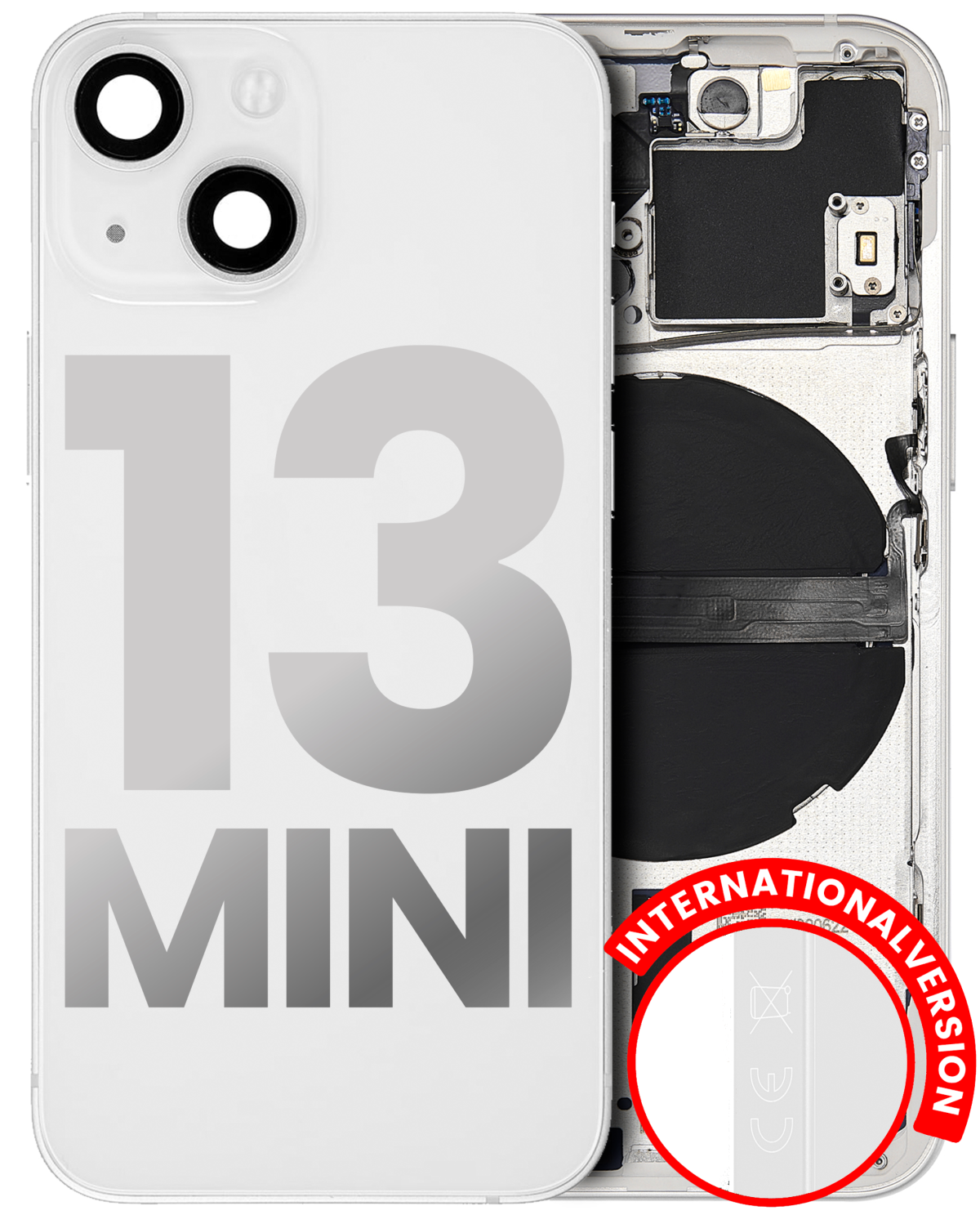 Iphone 13 Mini ile Uyumlu Küçük Bileşenler Önceden Takılmış Arka Muhafaza Mini Uluslararası Sürüm ile Uyumlu Kullanılmış  Çekme: Sınıf B Starlight