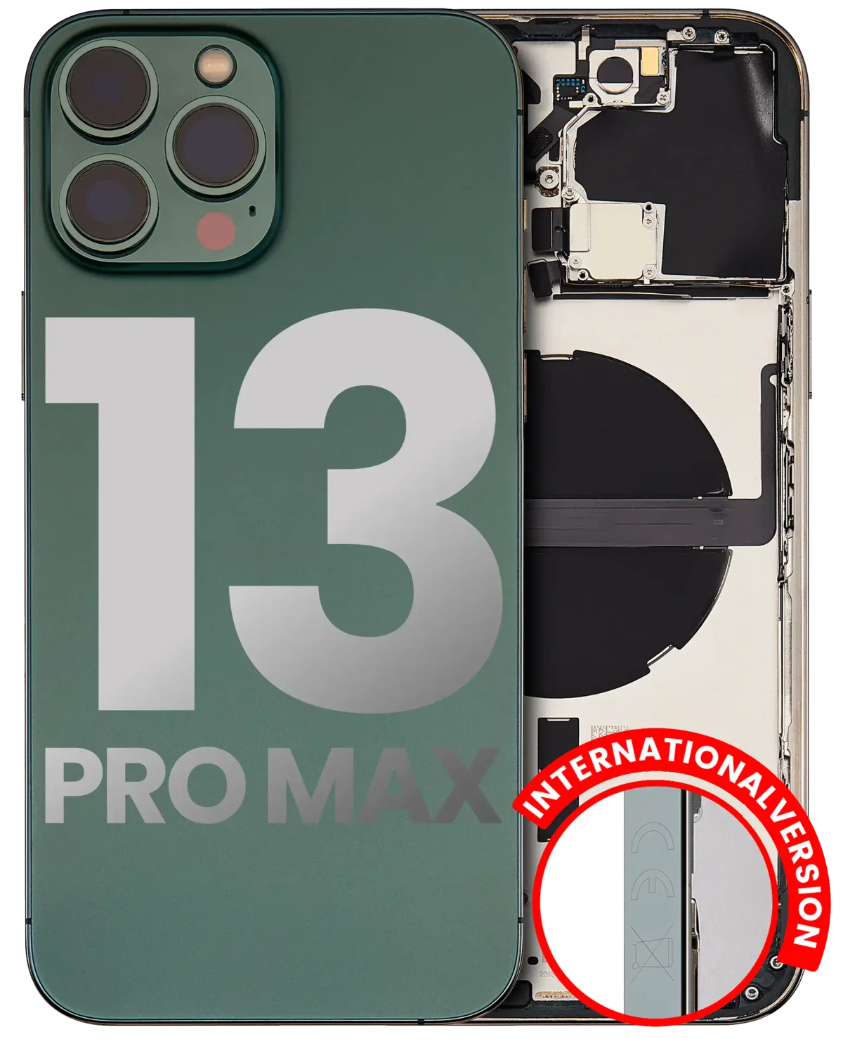 Iphone 13 Pro Max ile Uyumlu Kasa Bileşenler Önceden Takılmış Uluslararası Sürüm ile Uyumlu Kasa  Alpine Green