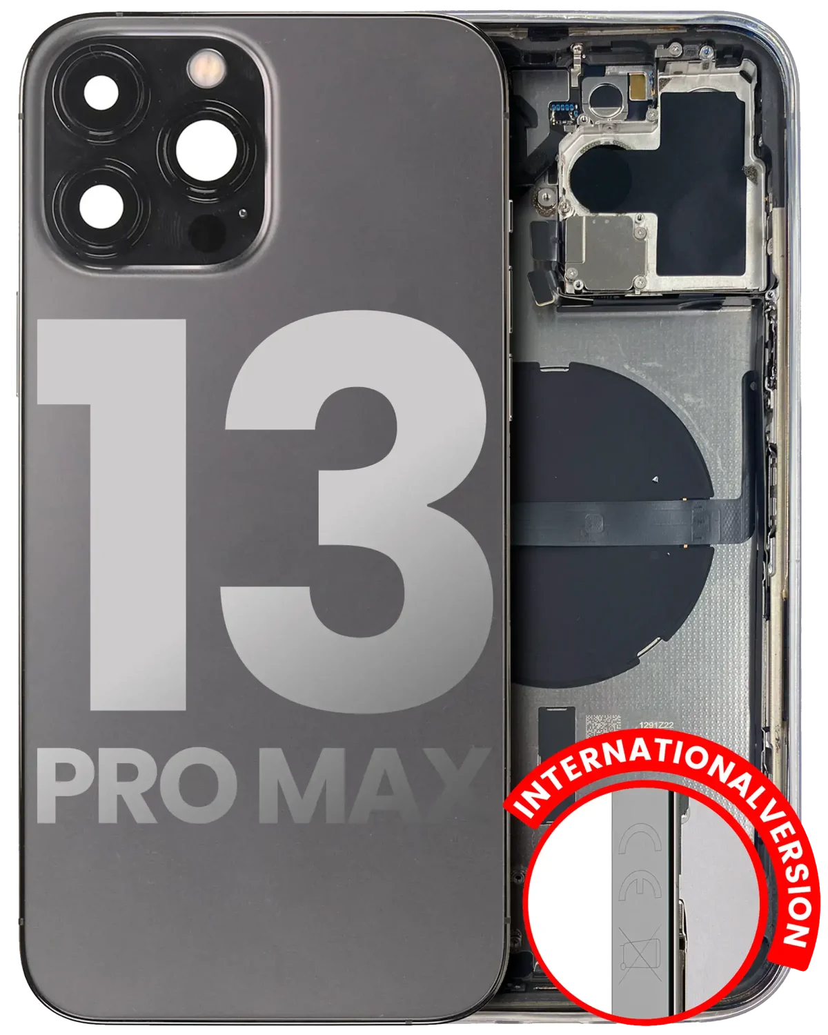 Iphone 13 Pro Max ile Uyumlu Kasa Bileşenler Önceden Takılmış Uluslararası Sürüm ile Uyumlu Kasa  Grafit