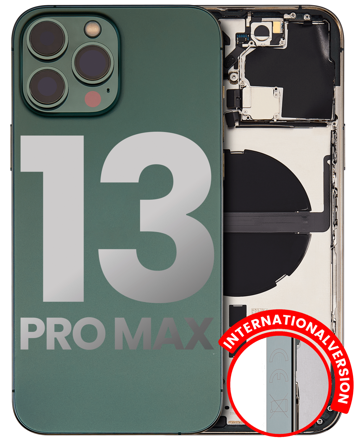Iphone 13 Pro Max ile Uyumlu Kasa Bileşenler Önceden Takılmış Uluslararası Sürüm ile Uyumlu Kasa Kasa Alpine Green - Görsel 5
