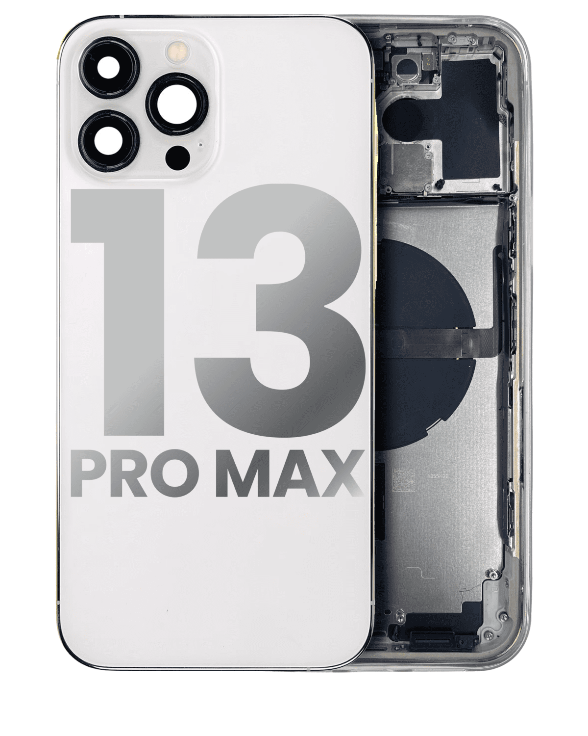 Iphone 13 Pro Max ile Uyumlu Kasa Bileşenler Önceden Takılmış Uluslararası Sürüm ile Uyumlu Kasa Kasa Gümüş - Görsel 2