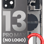 Iphone 13 Pro Max ile Uyumlu Küçük Bileşenler Önceden Takılmış Arka Muhafaza Logo Yok Plus Uluslararası Sürüm Grafit ile Uyumlu