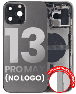 Iphone 13 Pro Max ile Uyumlu Küçük Bileşenler Önceden Takılmış Arka Muhafaza Logo Yok Plus Uluslararası Sürüm Grafit ile Uyumlu