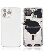 Iphone 13 Pro Max ile Uyumlu Küçük Bileşenler Önceden Takılmış Arka Muhafaza Logo Yok Plus Uluslararası Sürüm Gümüş ile Uyumlu - Görsel 2