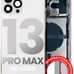 Iphone 13 Pro Max ile Uyumlu Küçük Bileşenler Önceden Takılmış Arka Muhafaza Logo Yok Plus Uluslararası Sürüm Gümüş ile Uyumlu
