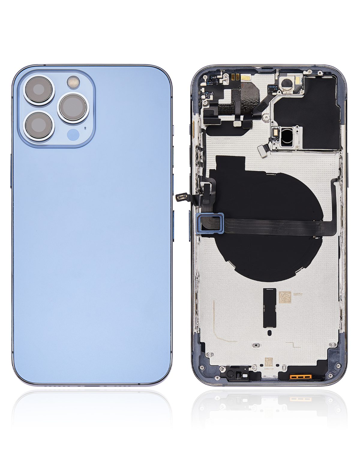 Iphone 13 Pro Max ile Uyumlu Küçük Bileşenler Önceden Takılmış Arka Muhafaza Logo Yok Plus Uluslararası Sürüm Sierra Mavisi ile Uyumlu - Görsel 2