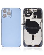 Iphone 13 Pro Max ile Uyumlu Küçük Bileşenler Önceden Takılmış Arka Muhafaza Logo Yok Plus Uluslararası Sürüm Sierra Mavisi ile Uyumlu - Görsel 2
