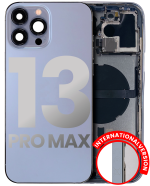 Iphone 13 Pro Max ile Uyumlu Küçük Bileşenler Önceden Takılmış Arka Muhafaza Uluslararası Sürüm ile Uyumlu Kullanılmış  Çekme: Sınıf A Sierra Mavisi - Görsel 3