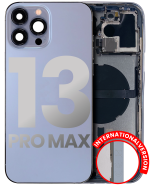 Iphone 13 Pro Max ile Uyumlu Küçük Bileşenler Önceden Takılmış Arka Muhafaza Uluslararası Sürüm ile Uyumlu Kullanılmış  Çekme: Sınıf B Sierra Mavisi