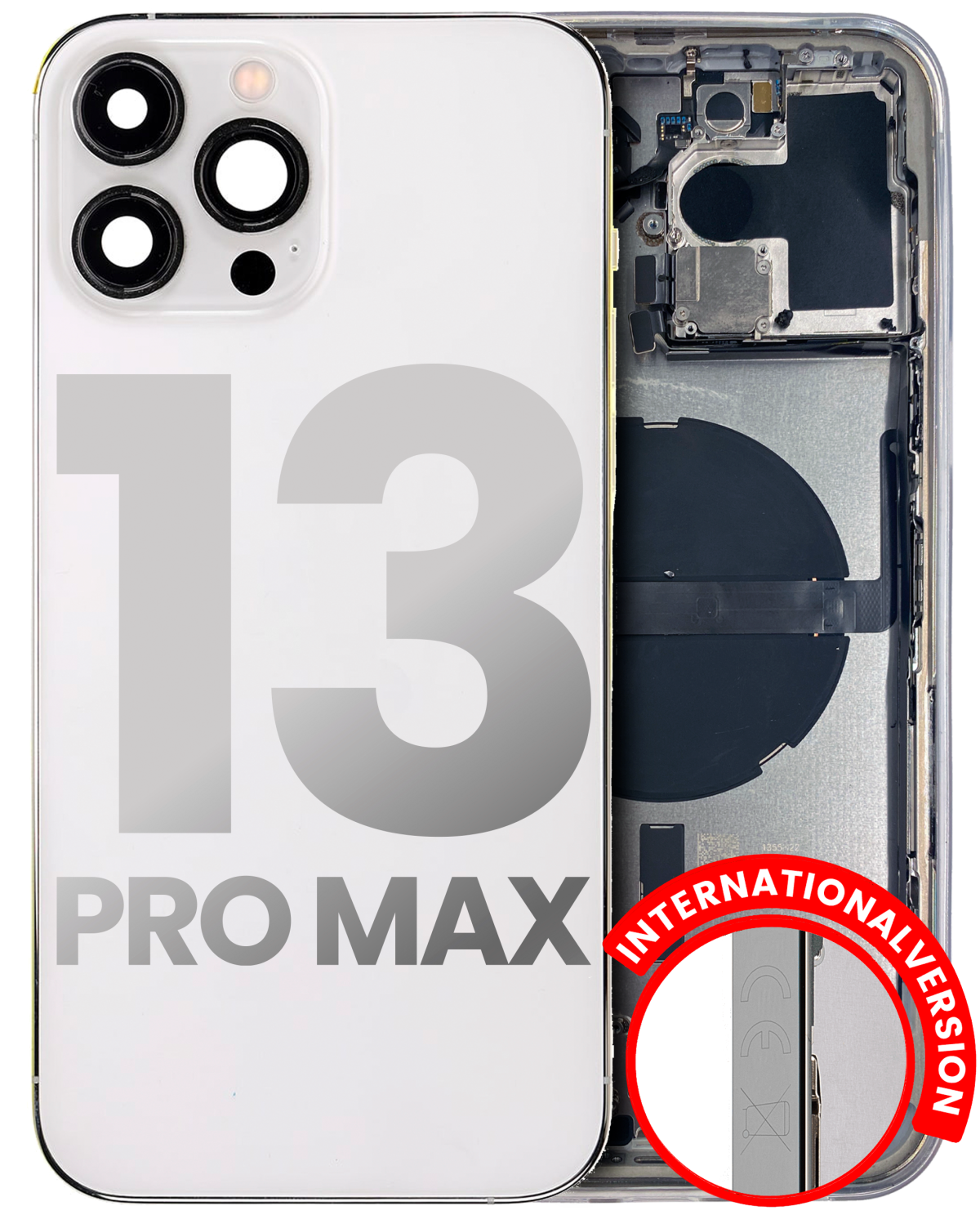 Iphone 13 Pro Max ile Uyumlu Küçük Bileşenler Önceden Takılmış Arka Muhafaza Uluslararası Sürüm ile Uyumlu Kullanılmış  Çekme:  Gümüş - Görsel 5