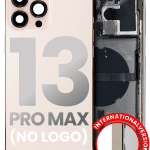 Iphone 13 Pro Max ile Uyumlu Küçük Bileşenler Önceden Takılmış Arka Muhafaza ile Uyumlu Logo Yok Plus Uluslararası Sürüm Gold