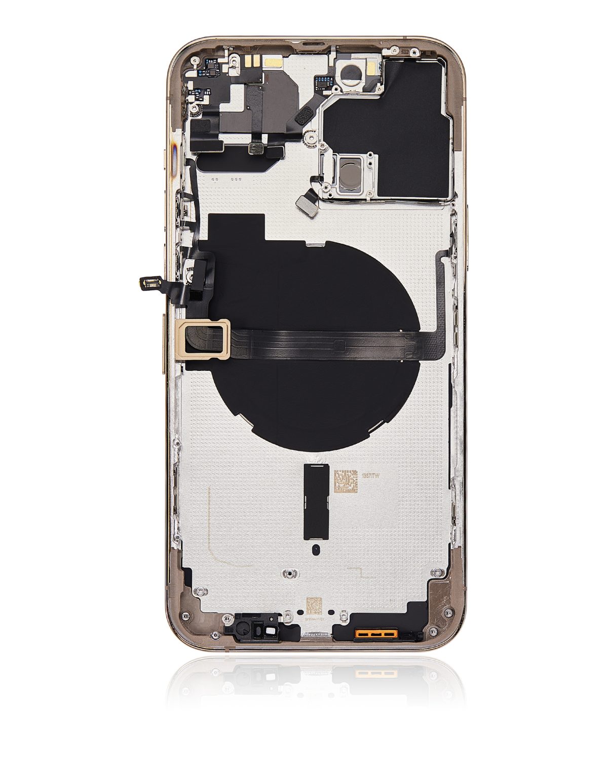 Iphone 13 Pro Max ile Uyumlu Küçük Bileşenler Önceden Takılmış Arka Muhafaza ile Uyumlu Logo Yok Plus Uluslararası Sürüm Gold - Görsel 3