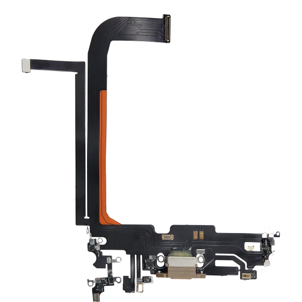 Iphone 13 Pro Max ile Uyumlu Şarj Portu Esnek Kablosu Aftermarket Plus Gold ile Uyumlu