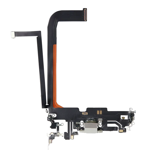 Iphone 13 Pro Max ile Uyumlu Şarj Portu Esnek Kablosu Plus Gümüş ile Uyumlu