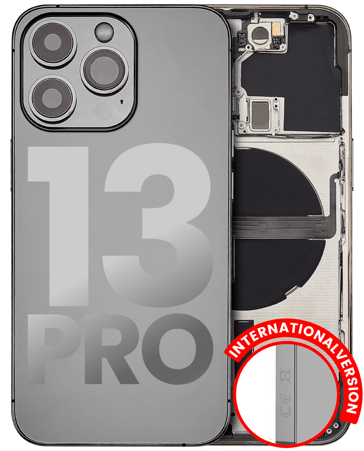Iphone 13 Pro ile Uyumlu Kasa Bileşenler Önceden Takılmış Uluslararası Sürüm ile Uyumlu Kasa  Grafit
