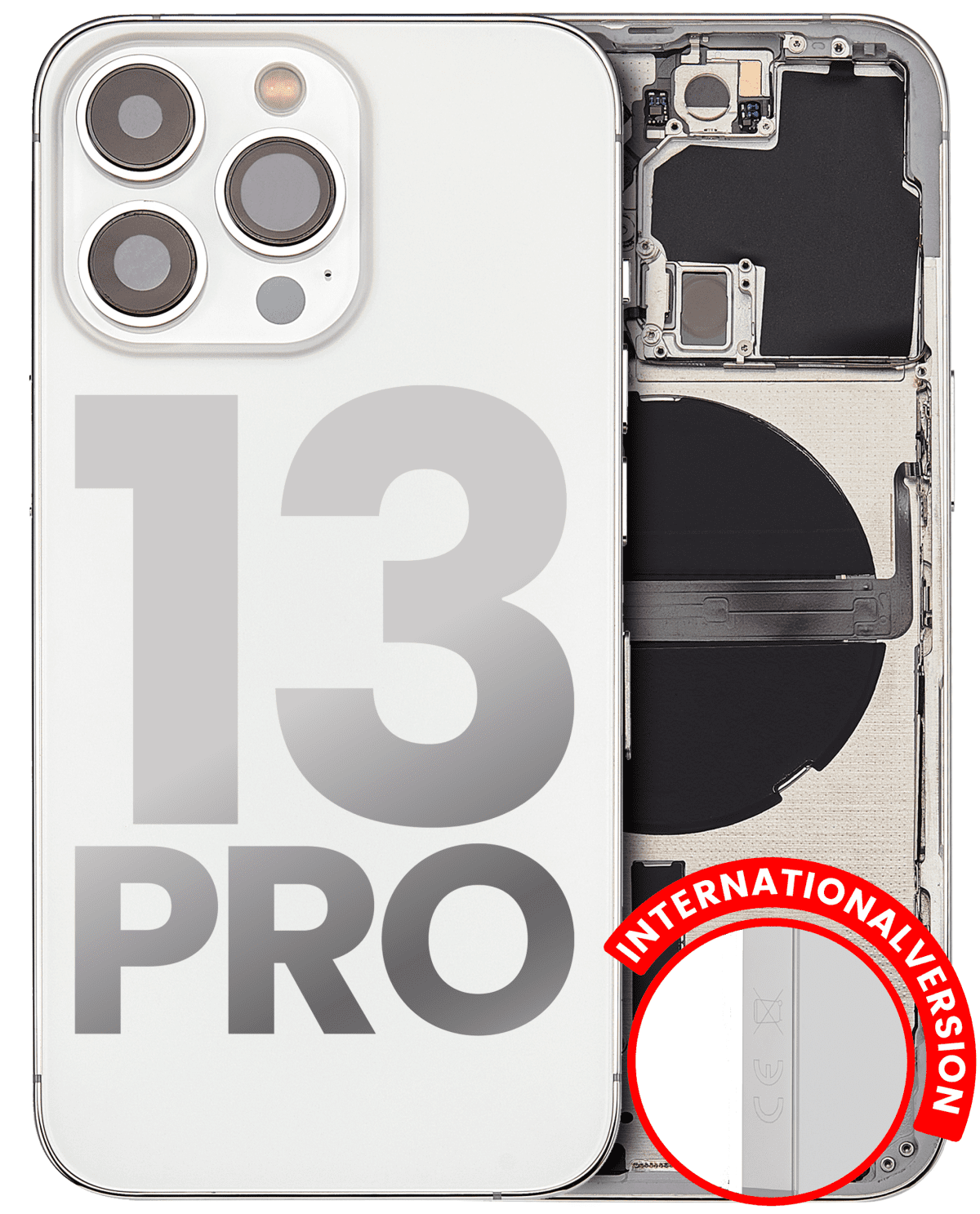 Iphone 13 Pro ile Uyumlu Kasa Bileşenler Önceden Takılmış Uluslararası Sürüm ile Uyumlu Kasa  Gümüş